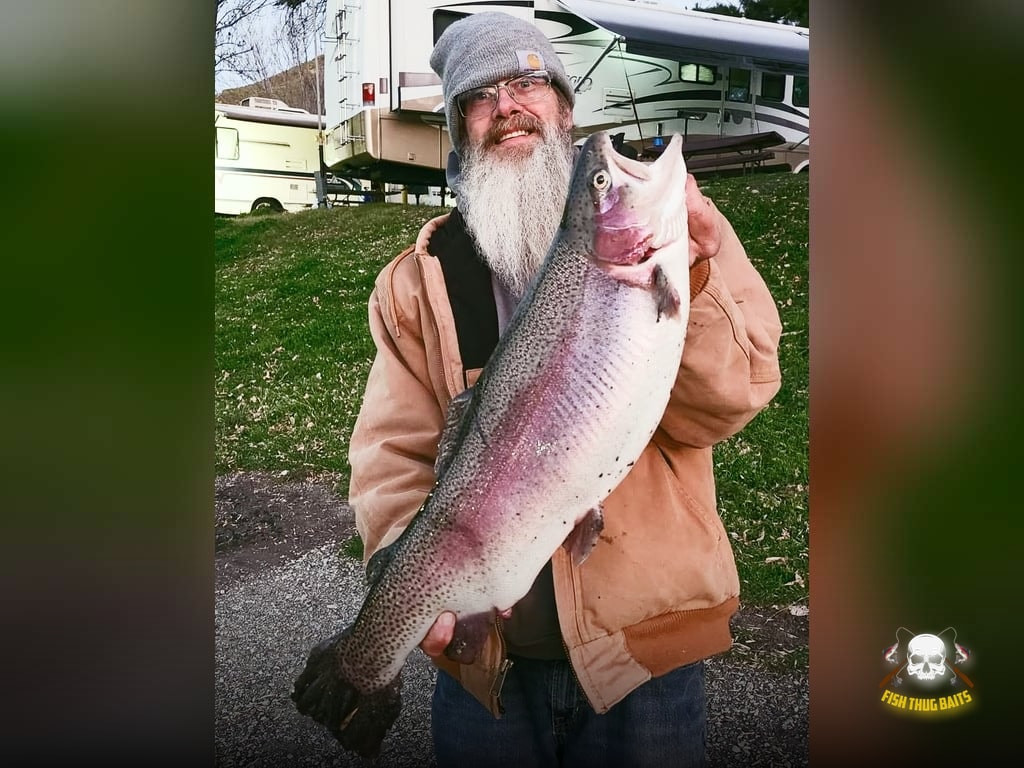 Steve with a 10+ pounder caught on a Fish Thug Baits jig