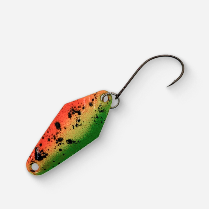 Dancin Fish Baits - Rasta (1.8g) Trout Spoon (Teardrop Hex)