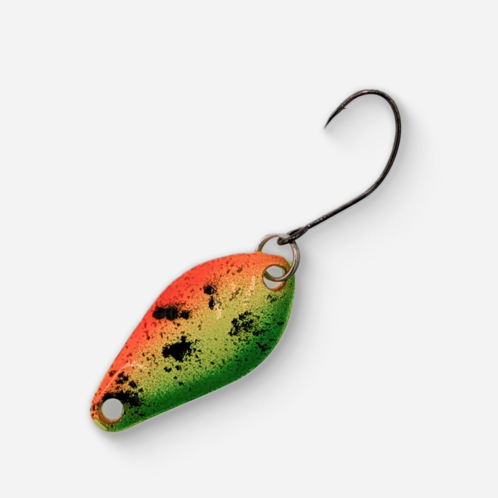Dancin Fish Baits - Rasta (2g) Trout Spoon (Almond)